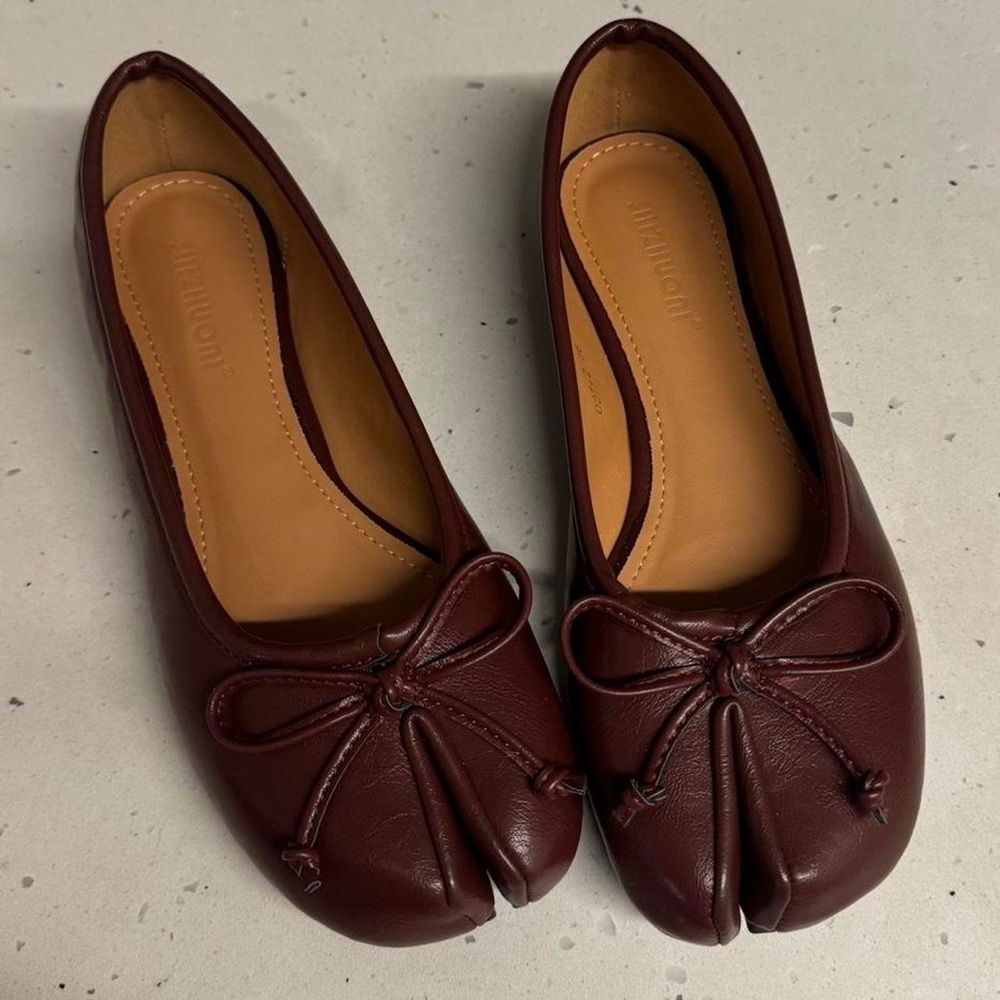 Wine Red Burgandy Tabi ballet flats
